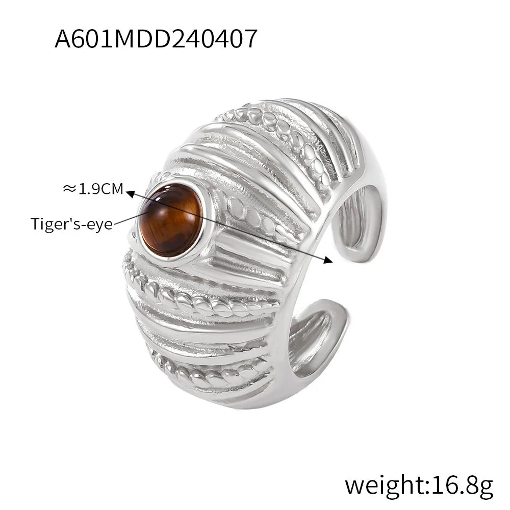 316L Edelstahl Ringe Für Frauen 18K Gold Überzogene Wasserdichte frauen Chunky Ring Goth Goldenen Offenen Ring Luxus Frau schmuck
