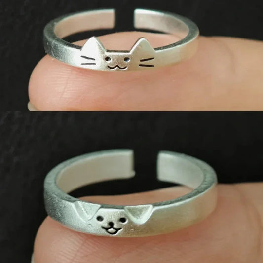 1/2 stücke Tier Nette Katze Hund Tier Paar Ring für Frauen Männer Mode-Statement Liebhaber Ringe Valentinstag party Schmuck Geschenke