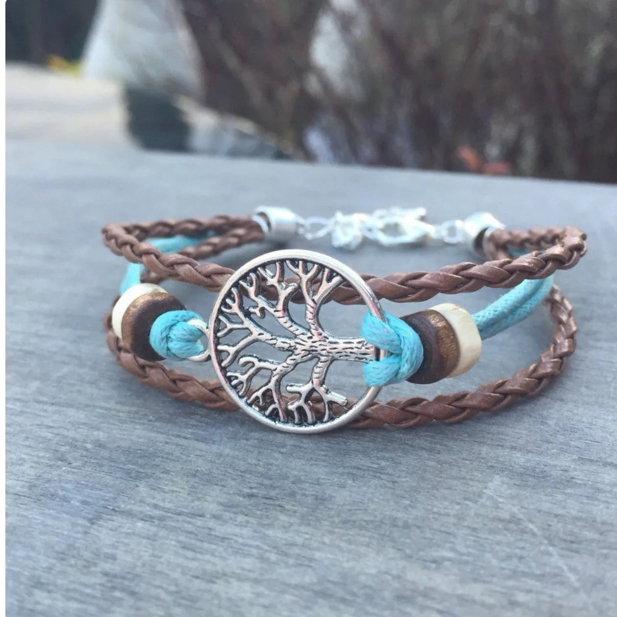 Mehrschichtige seil gewickelt Baum des Lebens Böhmischen Armband