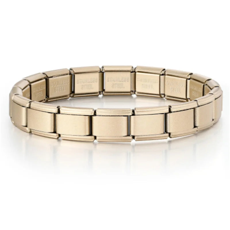 Neue frauen männer Schmuck DIY 9MM Breite Italienische Elastische Charme Armband Einfarbig Edelstahl Mode Armreif