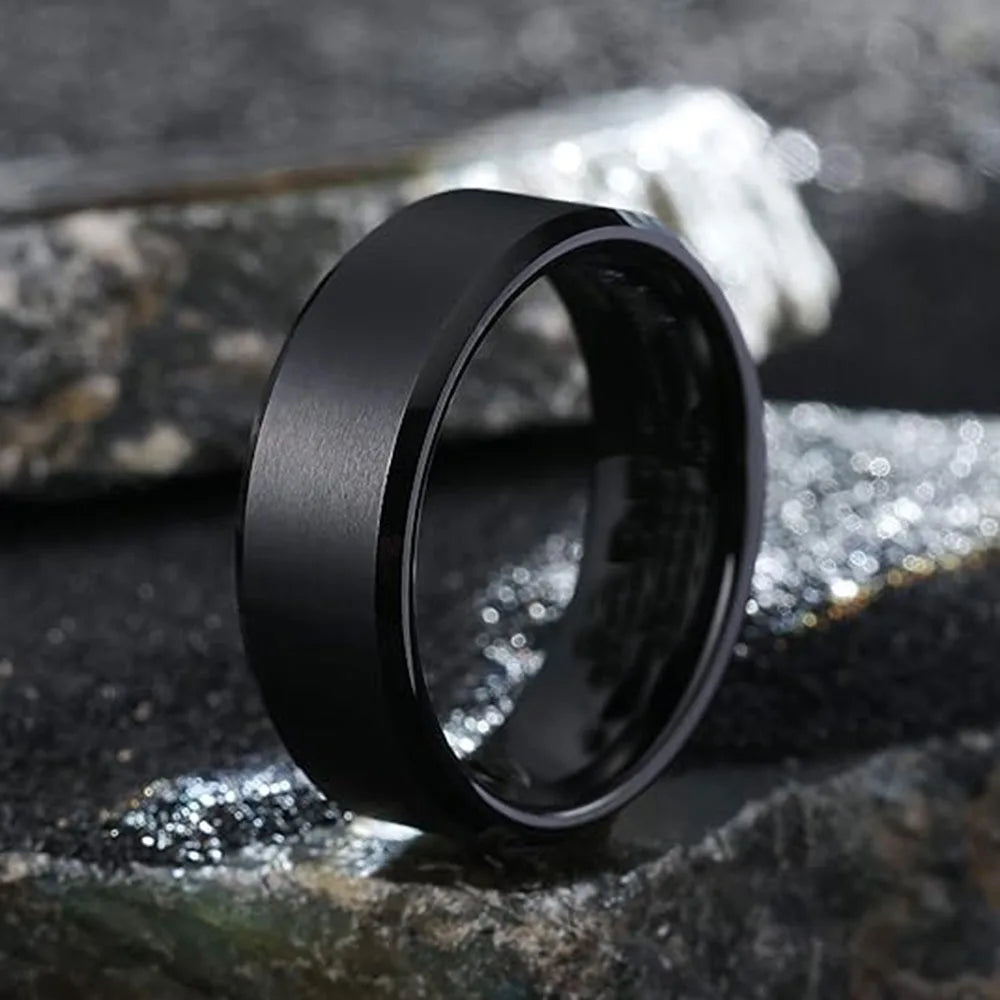 Edelstahlringe für Herren, Farben: Schwarz, Gold, Silbrig, US-Größen 6–13, einfache Bandringe für Herren