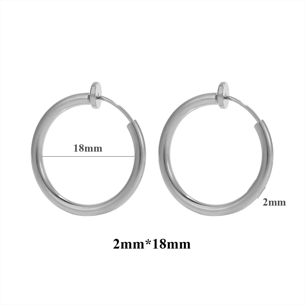 10 Stück 304 Edelstahl 2 mm Draht Ohrclips gefälschte Creolen für Frauen ohne Ohrlöcher Clip DIY Schmuckherstellung Zubehör
