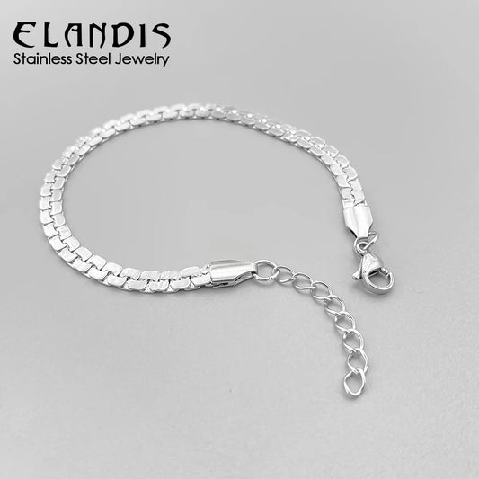 ELANDIS 14 Karat vergoldetes, wasserdichtes Metallstruktur-Armband mit klobiger Kette, Edelstahl-Armband, modischer Herrenschmuck, 48-Stunden-Versand