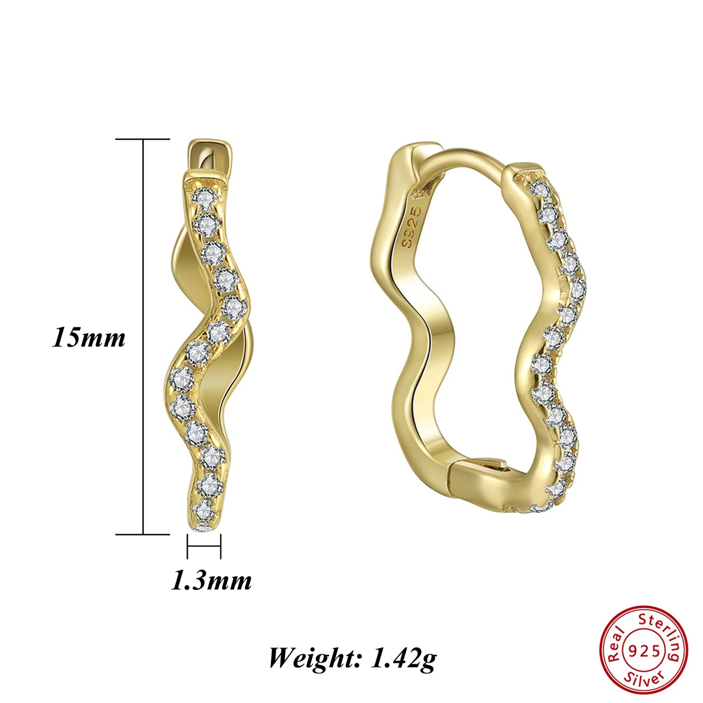 ORSA JEWELS Creolen aus 925er-Sterlingsilber mit funkelnder AAAA-Zirkonia-Dekoration, Pavé-Fassung, Design, Minimalismus, Geschenk APE135