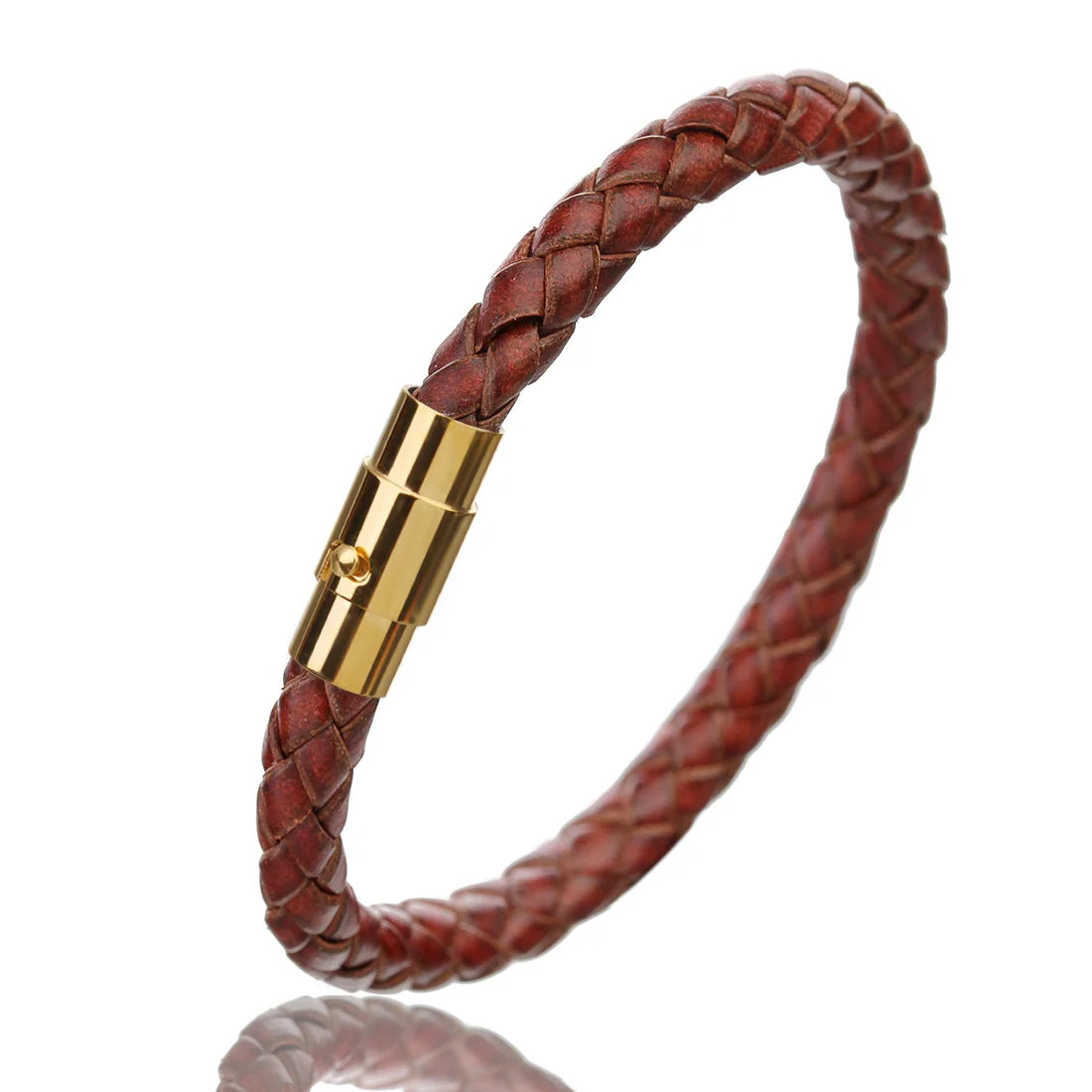 1pc 19/20/21/22cm Mode Design Woven Vintage Echtes Leder Seil Magnetische Schnalle männer armband Für Männer Schmuck Geschenke
