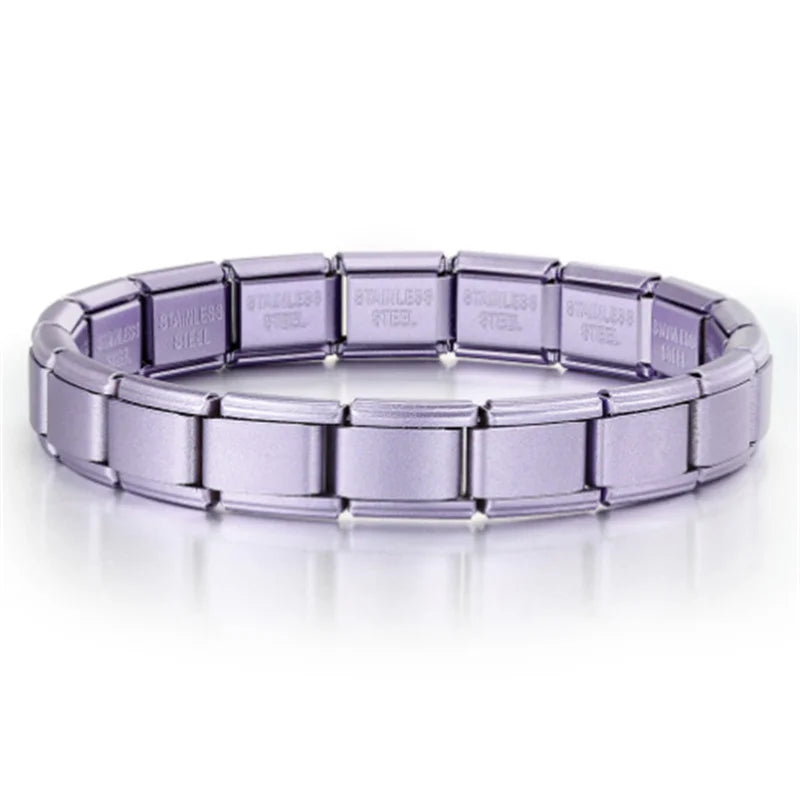 Neue frauen männer Schmuck DIY 9MM Breite Italienische Elastische Charme Armband Einfarbig Edelstahl Mode Armreif