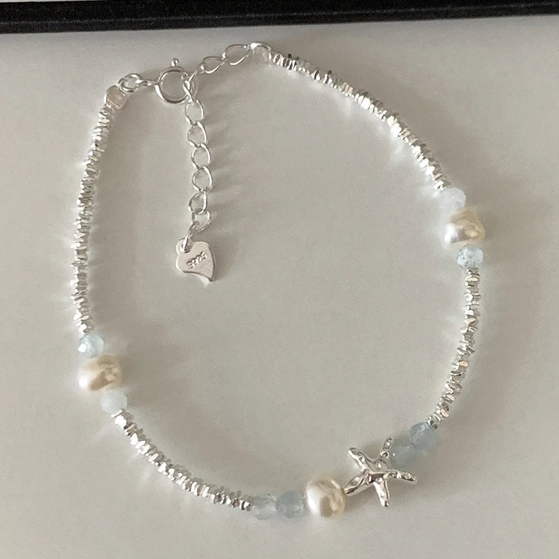 Panjbj sterling silber linie extrem feines armband für frauen lieben haert perle koreanisch ins süßes schmuck geschenk drops hipping