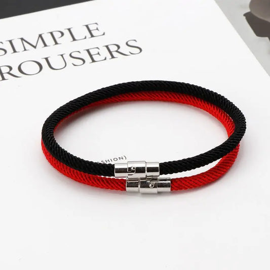 Glück Rot Schwarz Geflochtene String Armband Magnet Verschluss Armband Hand Seil Armband Schmuck Dekoration Geschenk für Frauen Männer