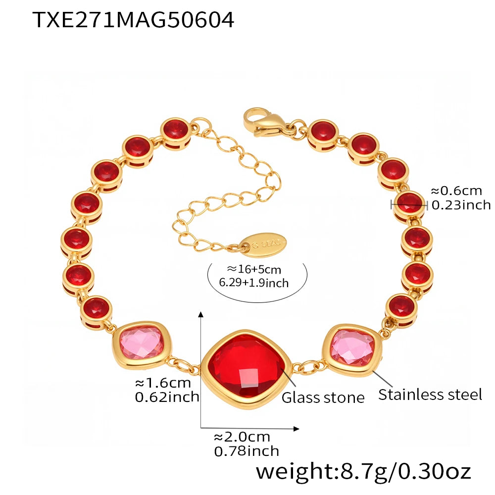 Nivora Hohe Qualität Quadrat Runde Glas Armband Fußkettchen Für Frauen Edelstahl Kette Armband Frauen Hochzeit Engagement Schmuck