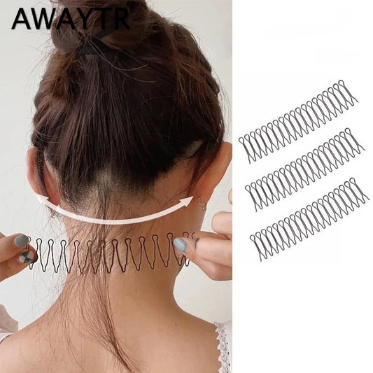 AWAYTR Frauen Unsichtbare Gebrochene Haare Haarnadel Erwachsene Tiara Werkzeuge Rolle Kurve Nadel Pony Feste Einsatz Kamm Styling Zubehör