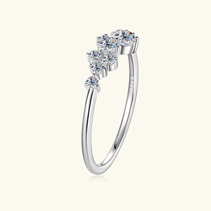 OXTAO Echt S925 Ring Voller Moissanit Ewigkeit Ring Sterling Silber Hochzeit Engagement Finger Ringe für Frauen Edlen Schmuck GRA