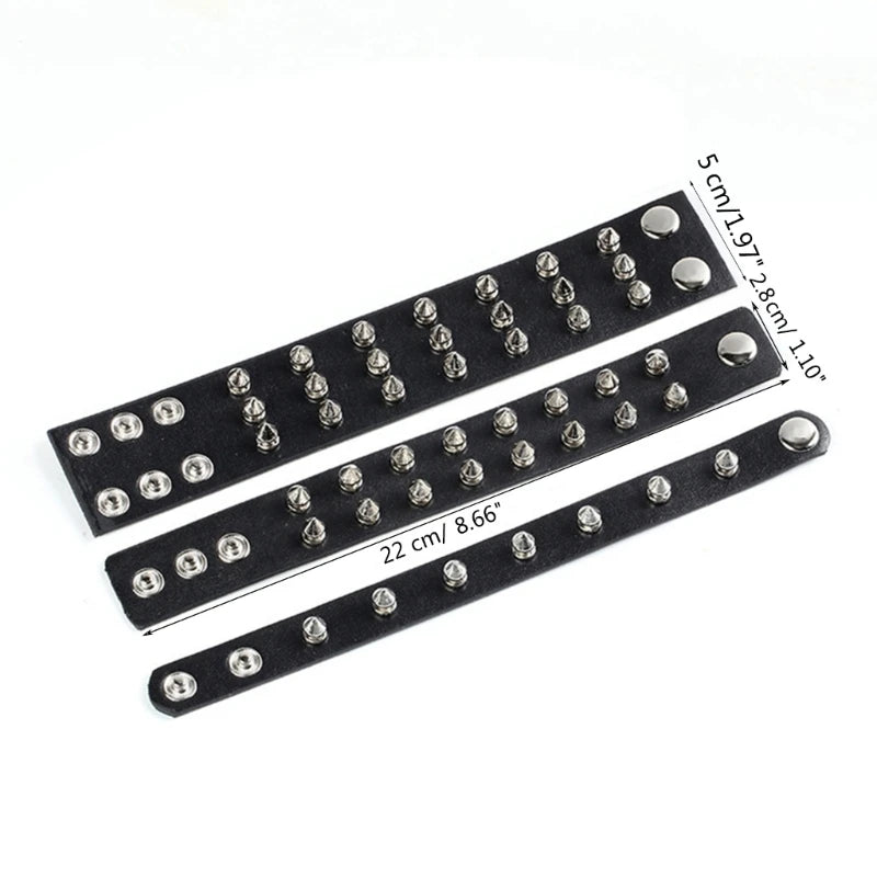 Punk Gothic Armband Spikes Armband Nieten Leder Manschette Armreif Metall Nieten Armband Schmuck Einstellbar Geschenk Unisex