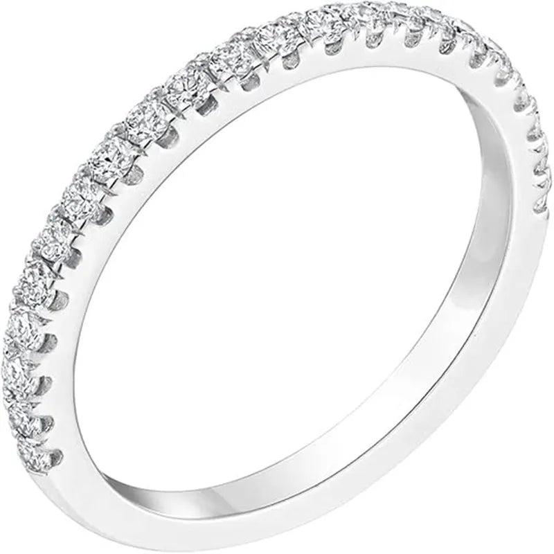 OXTAO Half Eternity Moissanit Brautring Echt 100 % 925 Sterling Silber Luxus Weibliche Ringe Ehering Schmuck GRA Zertifiziert