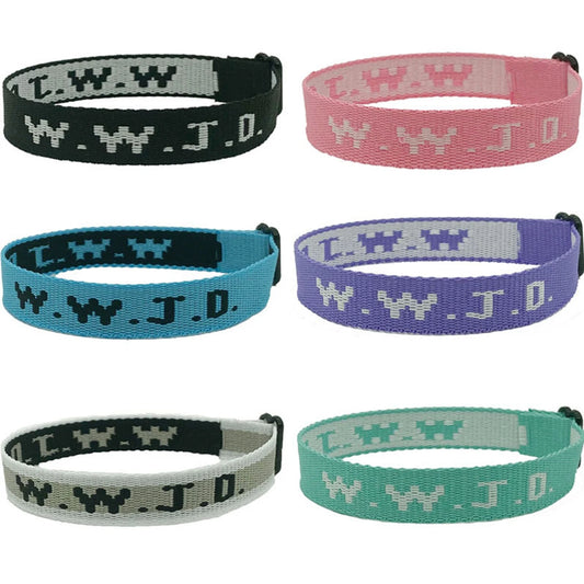 Harong WWJD verstellbare bunte Armbänder „What Wound Jesus Do“-Armbänder, inspirierender christlicher Schmuck, Geschenke für Damen und Herren