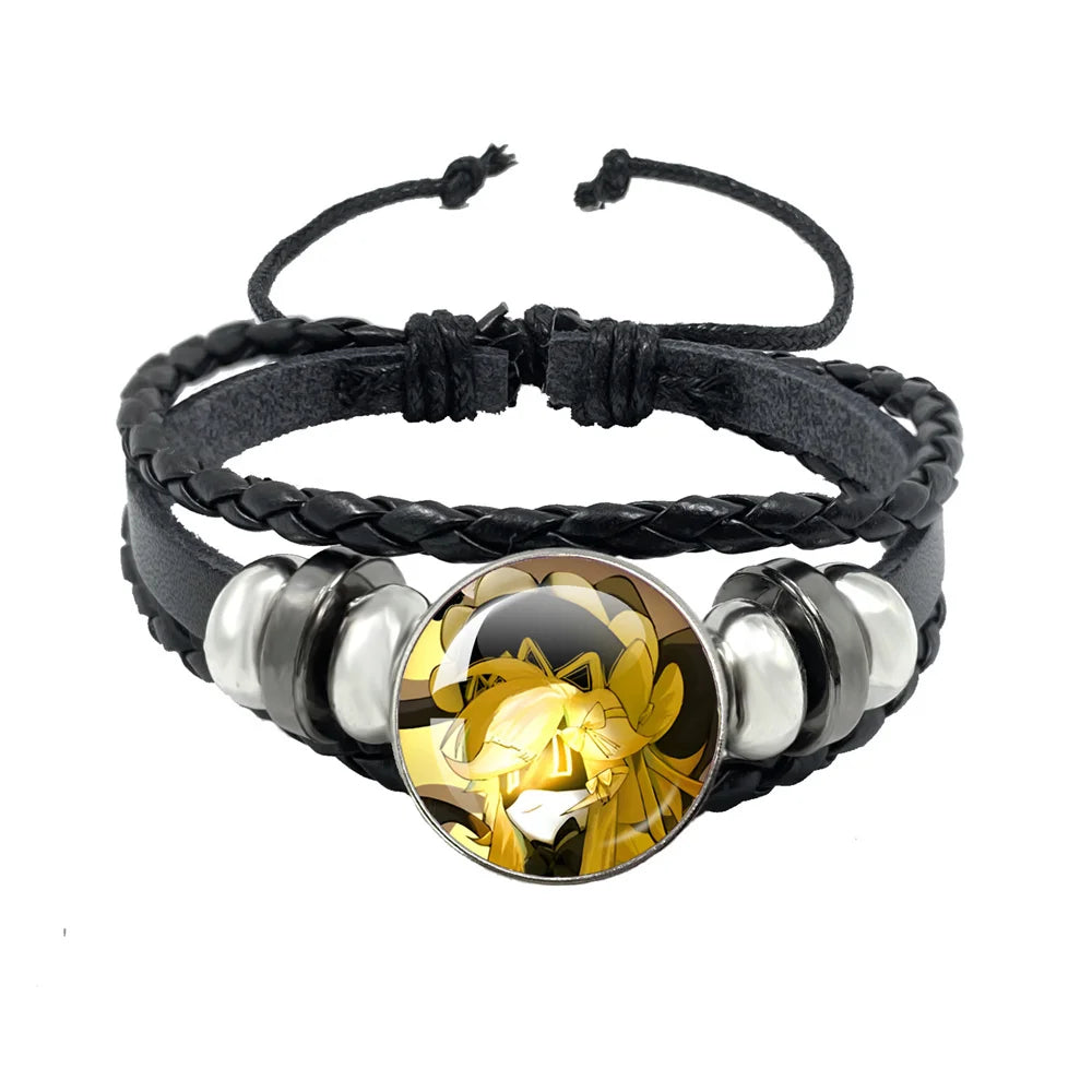 Murder Drone Uzi x N Cartoon Cabochon V Fan Art Armbänder Kunst verstellbares Lederseil Armband Armreifen handgefertigte Schmuckgeschenke
