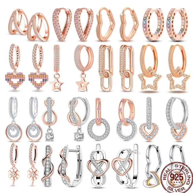 Ohrnadel aus 925er-Sterlingsilber, minimalistisch, gedreht, rund, Gold, Creolen, modisch, Zirkon, Ohrschnalle, Hochzeit, Damenschmuck, Geschenk