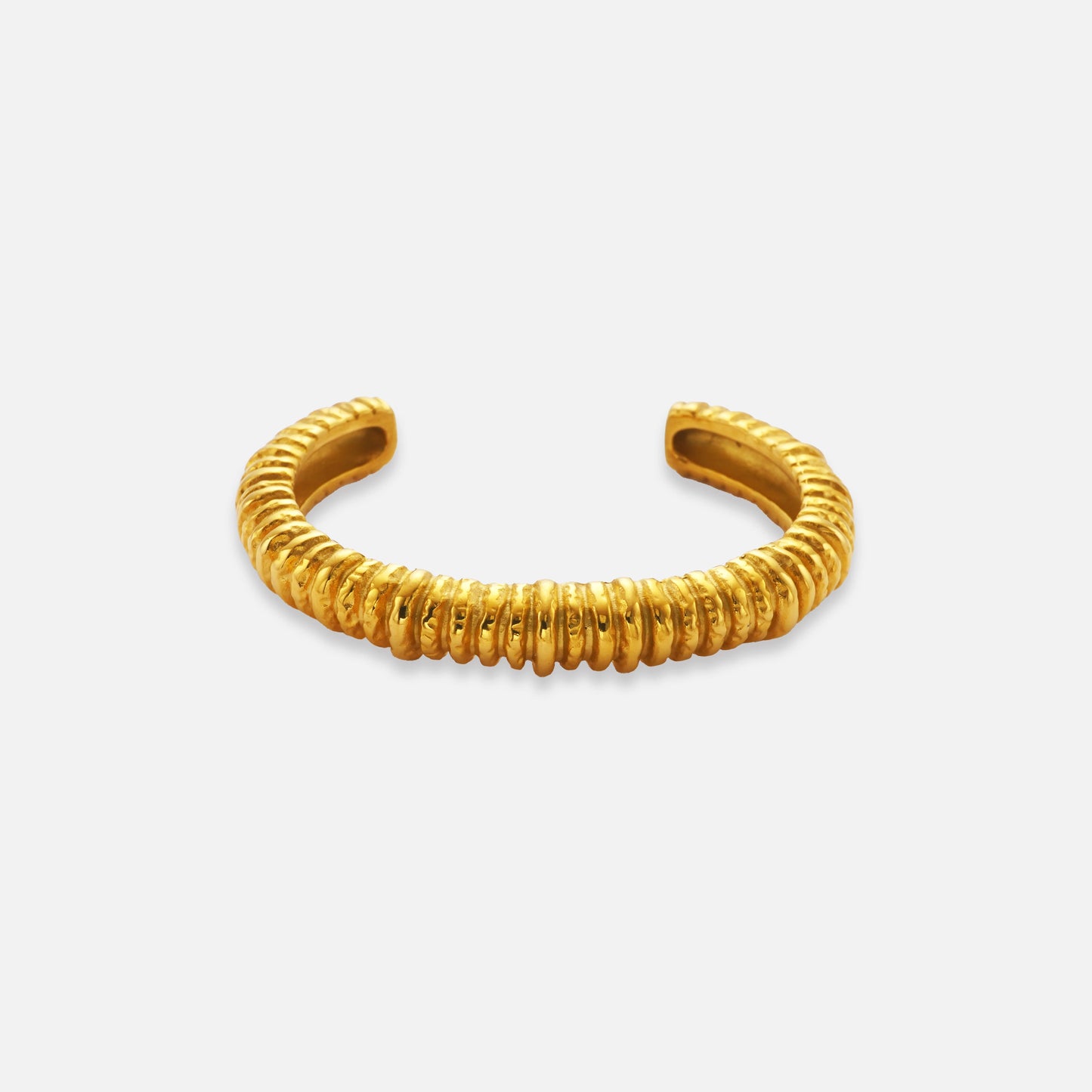 DASEIN 18k vergoldetes Gypsy-gestreiftes Manschettenarmband aus Edelstahl, hochwertige Anti-Mode-Armreifen, Luxus-Schmuck für Damen