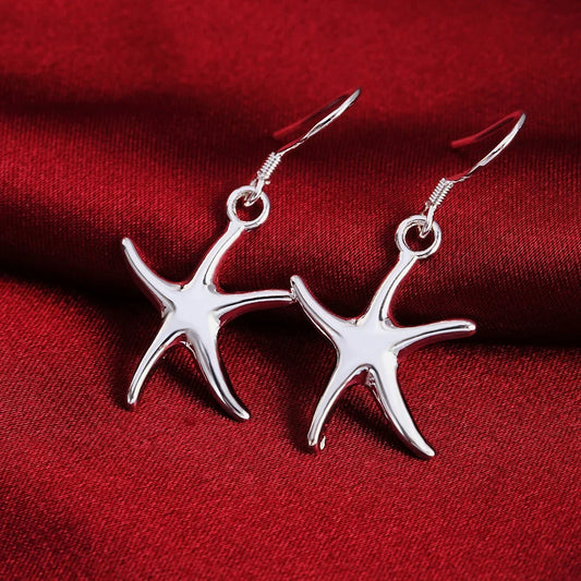 Heißer Verkauf, hübsche Ohrringe aus 925er-Sterlingsilber, niedliche Seestern-Ohrringe für Damen, Mode, Party, Hochzeit, Geburtstag, Geschenke, klassischer Schmuck
