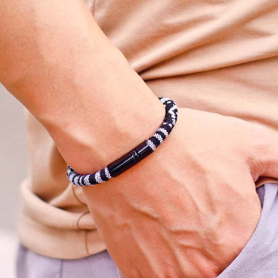 Bohemian Seil Armband Für Männer Doppel Versicherung Schnalle 6mm Stoff Armband Strand Surfen Casual Zubehör Wrap Pulseria Hombre