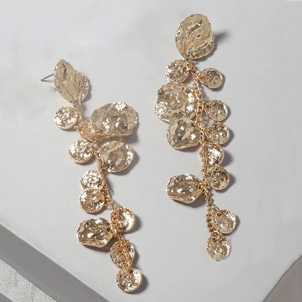 ZAA Neue Ankunft Vintage Metall Lange Quaste Ohrringe für Frauen Geometrische Aussage Schmuck Geschenk