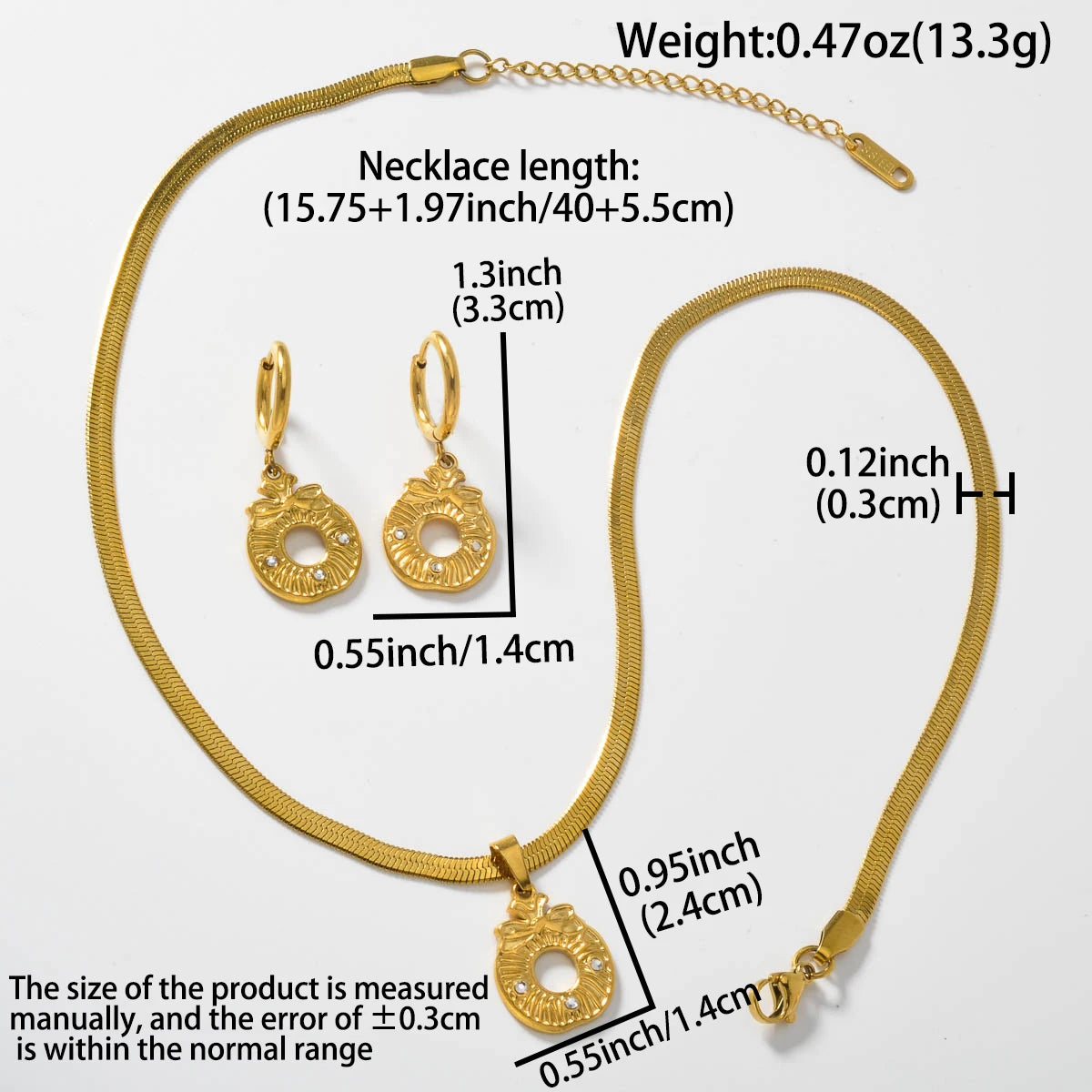 Trend Mond Sterne Hohl Anhänger Edelstahl Halskette Ohrringe Set Für Frauen Fashion Party 18K Gold-Überzogene Schmuck Set geschenk