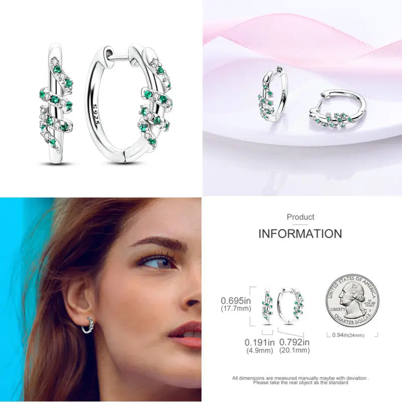 2024 Hotsale Ohrringe aus 925er-Sterlingsilber, Creolen mit Pavé-CZ-U-Form, Zirkon für Frauen, funkelnd, mit Größe, Modellanzeige
