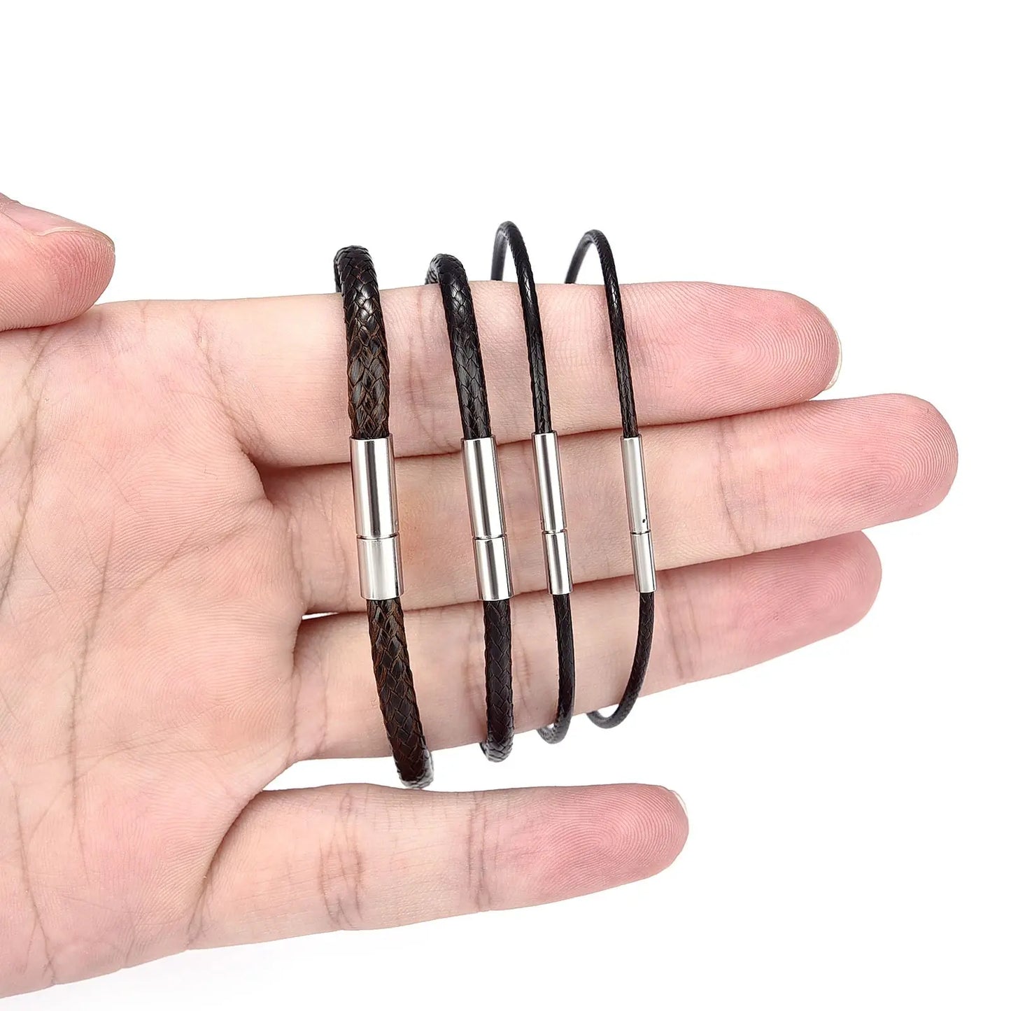 Mode handgemachte Leder gewachste Schnur Armbänder Glück Seil Armband & Armreifen für Frauen Männer Wachs Schnur Faden Armbänder