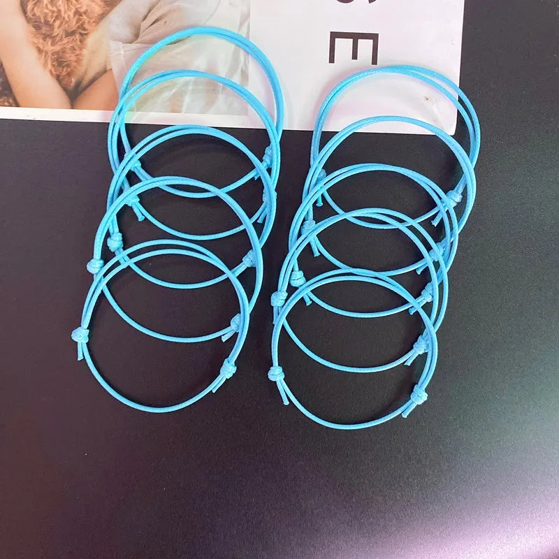 10 teile/lose Einstellbare Wachs Seil Fußkettchen für Frauen Männer Schwarz Rot Weiß Bunte Mode Fuß Armband Großhandel Schmuck Dropshippin