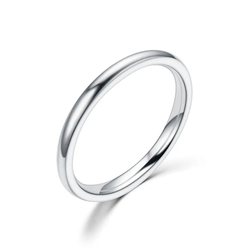 2 mm dünne Edelstahlringe, Roségold, modische, einfache Titanstahlringe für Frauen und Mädchen, Geschenke