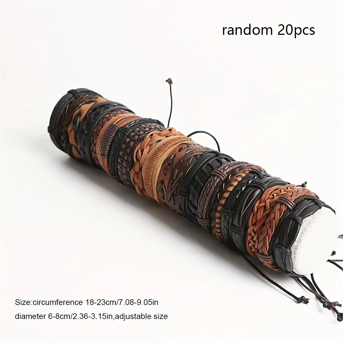 20 Stück geflochtene Lederarmbänder für Männer und Frauen, Wickelholzperlen, Manschettenarmband, Hanfschnüre, ethnischer Tribal-handgefertigter Wickelarmband-BH