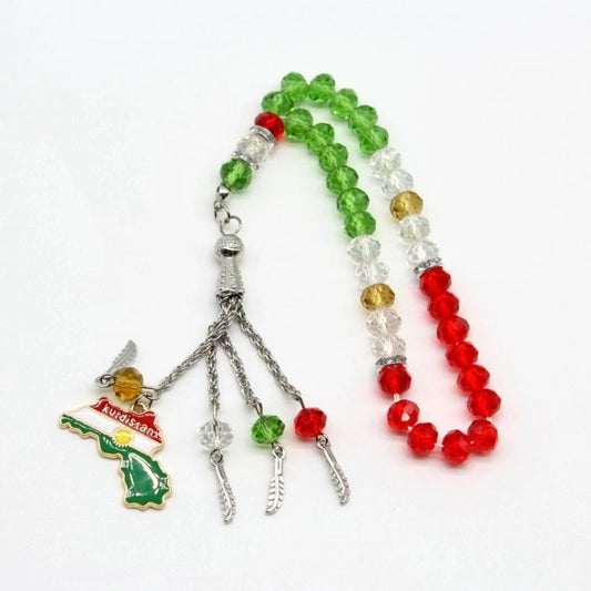 Kurdistan Karte Flagge Armband für Frauen Männer Charme 33 Perlen Rosenkranz Armbänder ethnischen Stil Gebet religiösen Schmuck Geschenk