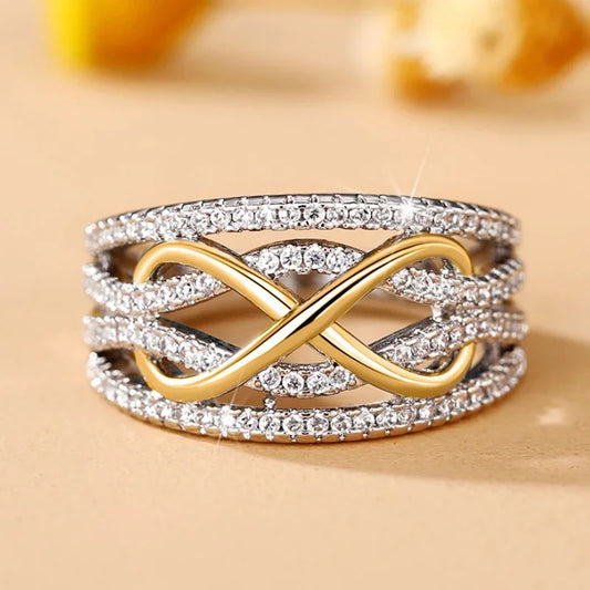 Einzigartige Liebe Design Frauen Ringe für Hochzeit Verlobung Band Luxus Zubehör Heißer Trend Ewigkeit Schmuck Party Geschenk Anillos