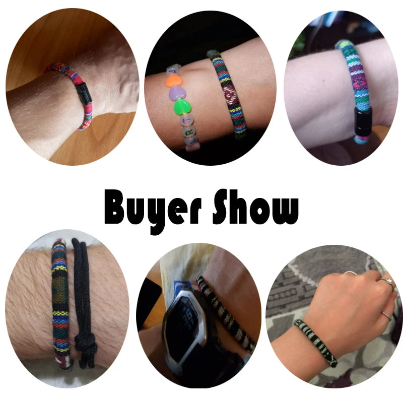 Noter Herren Bohemian Cord Chain Armband Tissu 6mm Faden Stoff Armband Ethnische Armband Homme Freizeit Zubehör Strand Schmuck