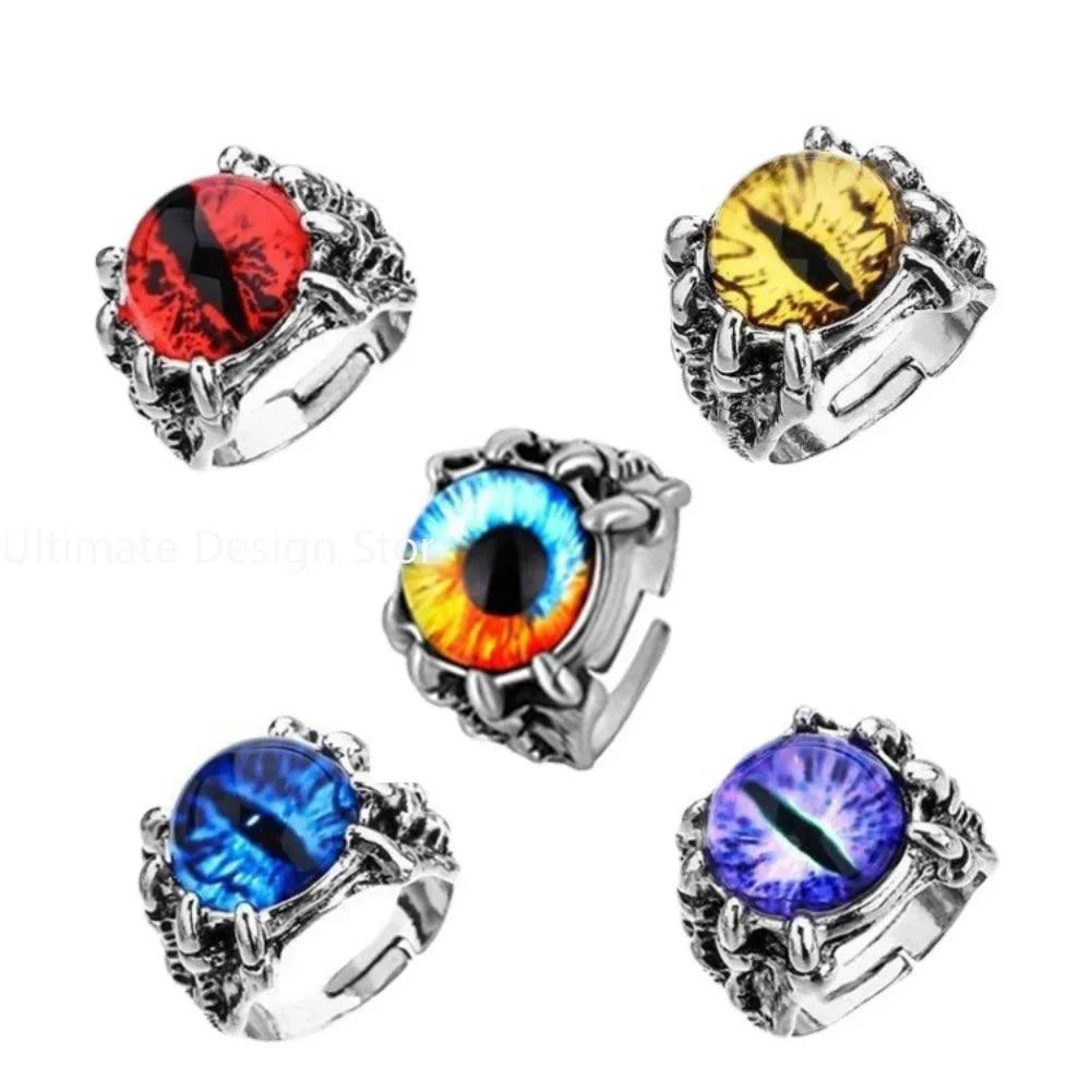 Glück Türkische Blaue Bösen blick Ringe Für Frauen Männer Mode Punk Teufel Auge Einstellbare Offenen Ring Trend Party Schmuck Zubehör