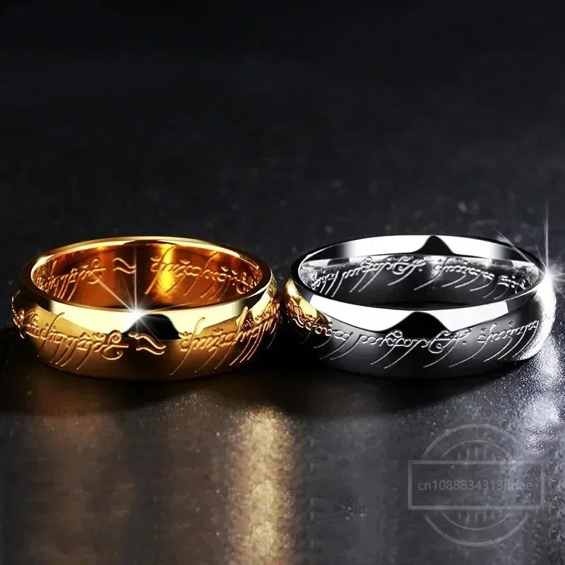 Trendige Edelstahl-Lasergravur, exquisite Paare, Eheringe für Männer und Frauen, modischer Film, Schmuck, Geschenke