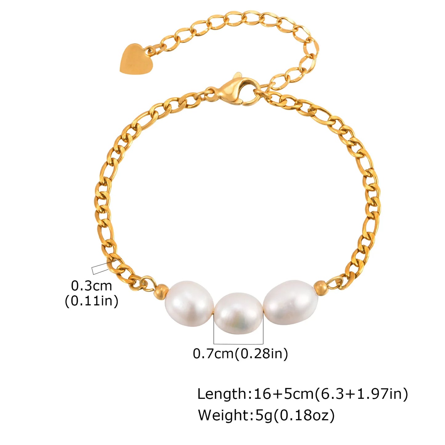 Vnox Original Design Helle Perle Armband Für Frauen Hochzeit Schmuck Elegante Edelstahl Kette Armband Modernen Trendigen Stil