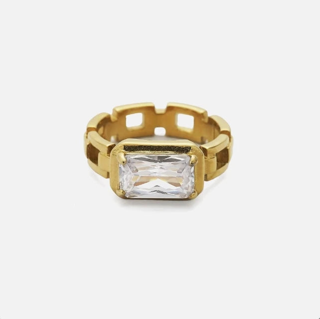 DASEIN Sommer Neue Gypsy Lines Einzigartige Zirkon Ring für Frauen 18k Gold Überzogene Edelstahl Minimalistischen Tänzerin Schmuck Ringe set