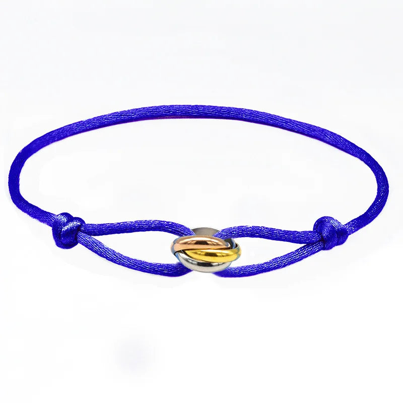 Glücksperlen-Armband für Paare, Freundschaft, Edelstahlringe, verstellbar, wasserdicht, Liebhaber-Armband für Damen und Herren, Schmuck
