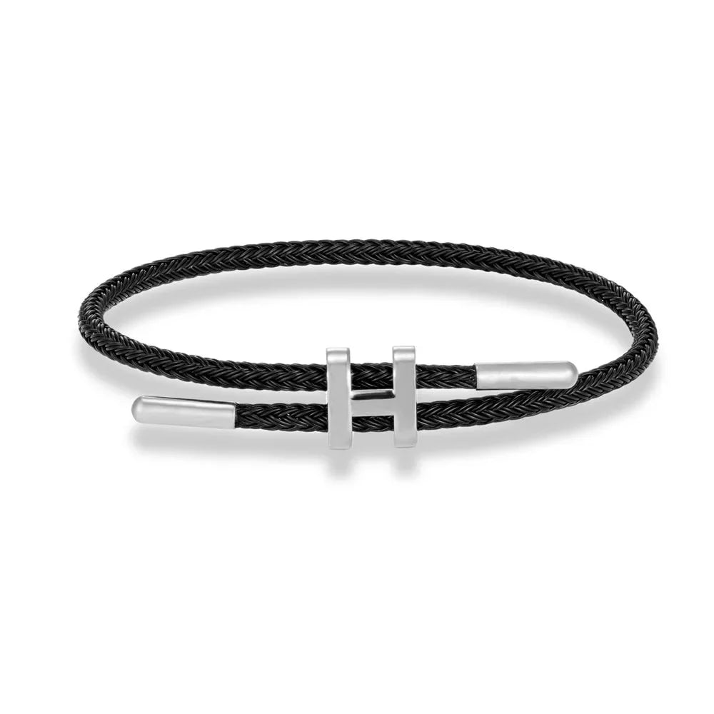 Stahlfarbe H Schnalle Feines Drahtseil Armband Hartgold Schmuck Schnur Perlen Glücksbringer Straße Straße Ungeblockiertes rotes Seil