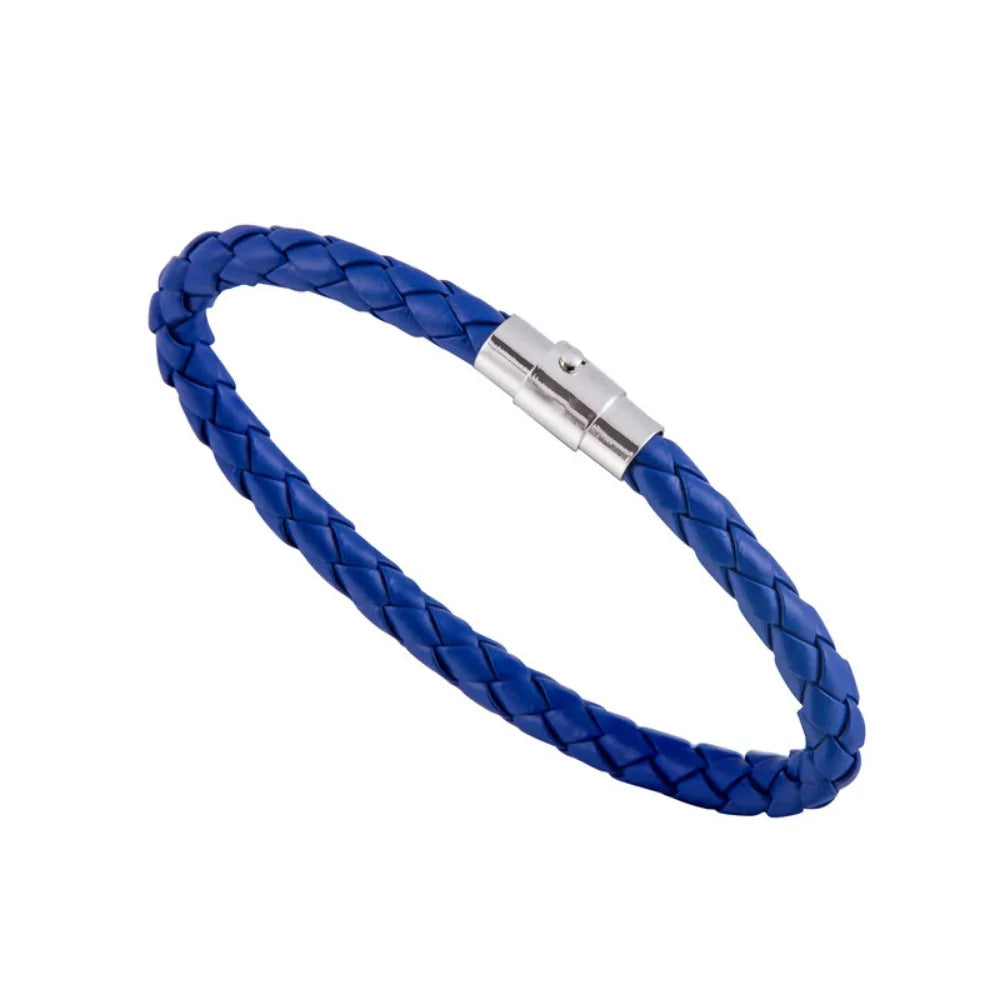 Unisex geflochtene Lederarmbänder für Männer und Frauen, verschiedene Farben, Seil-Lederarmband, Metall-Magnetverschluss, Paar-Kordel-Armband