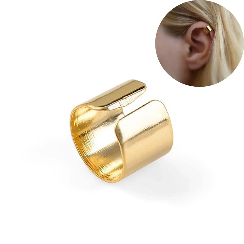 1pc Punk Rock Ohrclip Männer Frauen Edelstahl runde Creolen Manschette Clip Ohrring Manschette Ohrringe Unisex Mode Ohrringe heißer Verkauf