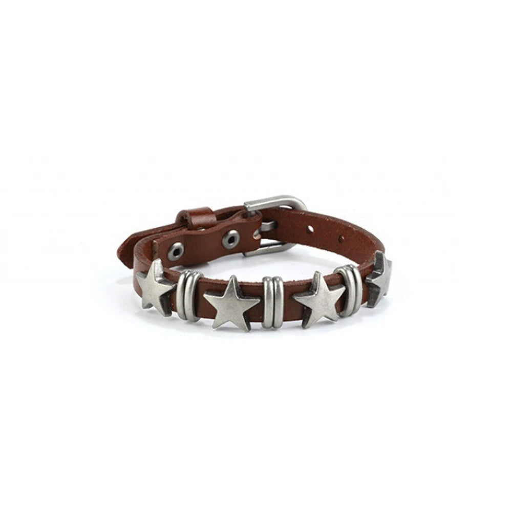 Gothic Star Punk Kunstleder Armband für Männer Frauen Spiked Armreif Goth Schmuck Vintage Y2K Cosplay Emo Kleidung Zubehör