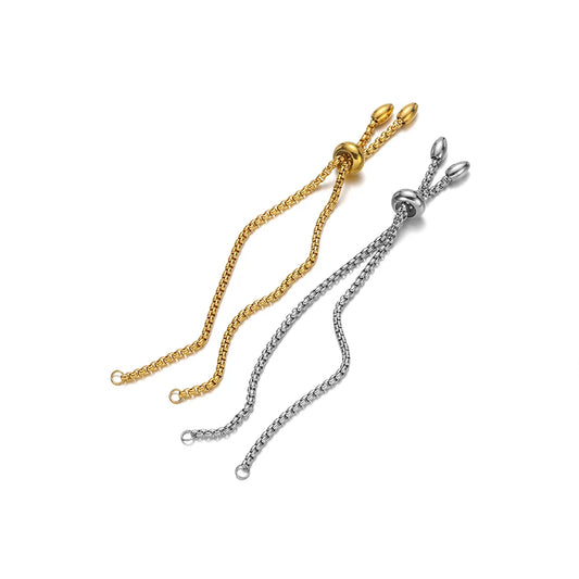 3 Teile/los Vergoldet Edelstahl Einstellbare Armbänder Schieber Ketten für Frauen Mann Armband Schmuck Party Hochzeiten Geschenke Groß