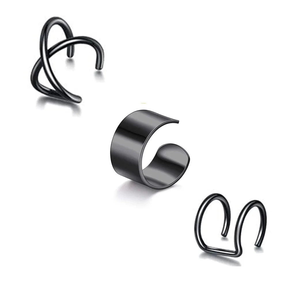 Edelstahl-Clip-Ohrringe für Frauen, hochwertig, kreativ, einfach, C, nicht durchdringend, Ohrclip, Manschette, Ohrschnalle, Trend, Schmuck, Geschenk