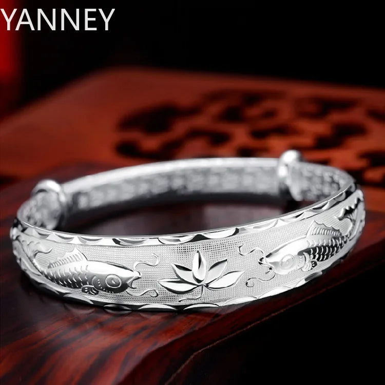 Luxuriöse Fische aus 925er-Sterlingsilber, viele Lotus-Armbänder, Armreifen für Damen, Mode, Party, Hochzeit, Designer-Schmuck, Urlaubsgeschenke