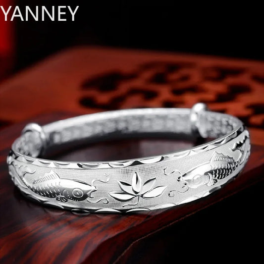 Luxuriöse Fische aus 925er-Sterlingsilber, viele Lotus-Armbänder, Armreifen für Damen, Mode, Party, Hochzeit, Designer-Schmuck, Urlaubsgeschenke