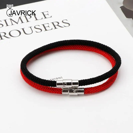 Glücksbringer, rot, schwarz, geflochtenes Schnur-Armband, Magnetverschluss, Armband, Handseil-Armband, Schmuck, Dekoration, für