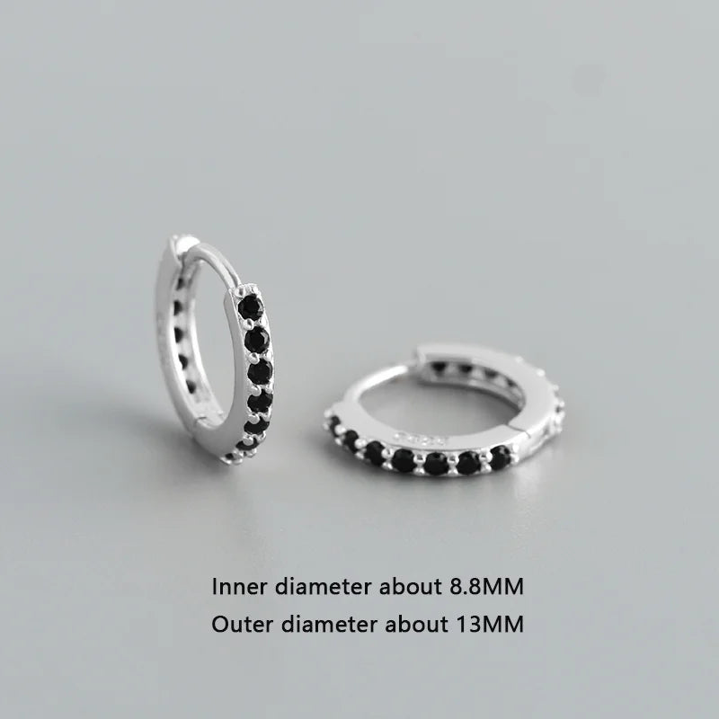 WANTME 925 Sterling Silber Einfache Farbe Zirkon Huggies 8,8mm Ohr Creolen für Frauen Mode Überzogene 18 k Gold Charms schmuck