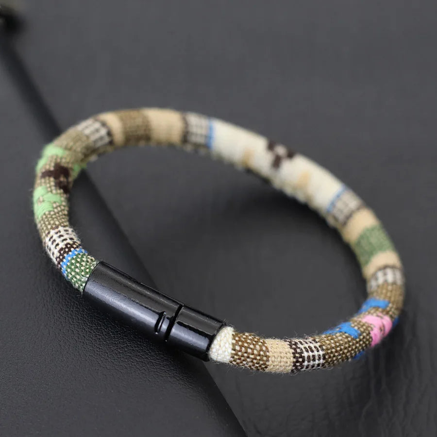 Bohemian Seil Armband Für Männer Doppel Versicherung Schnalle 6mm Stoff Armband Strand Surfen Casual Zubehör Wrap Pulseria Hombre