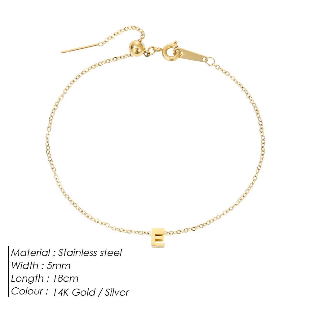 eManco Muttertag DIY Hauptstadt-Anfangsarmbänder Edelstahlschmuck Einfaches vergoldetes Armband 48-Stunden-Versand
